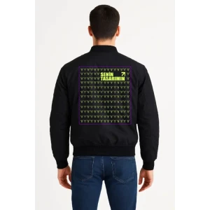 Arka Bomber Ceket - Siyah