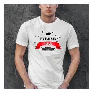 Babalar Günü Hediye Baba Temalı Baskılı Oversize Bisiklet Yaka T-shirt - Beyaz