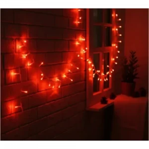 Damla Uçlu Kırmızı Dekoratif Işık 10 Metre 100 LED