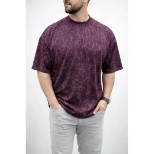 Erkek Premium Tişört Osy Yumuşak Dokulu Yıkamalı Oversize T-shirt - Bordo