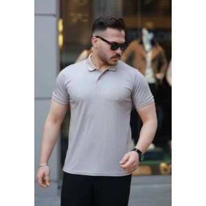 Erkek Yakalı Kagi Kumaş Kısa Kollu T-shirt