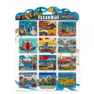 İstanbul Temalı Silikon Buzdolapı Süsü Magnet 12Li Set