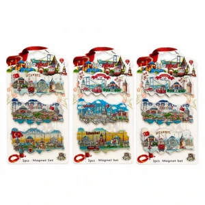 İstanbul Temalı Silikon Buzdolapı Süsü Magnet 3Lü Set