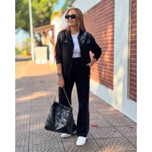 Kadın Iki Iplik Kumaş Pul Ve Fermuar Detaylı İkili Takım