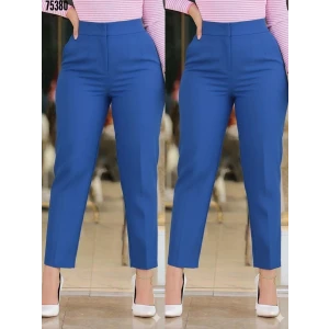 Kadın Üste Oturan Paçası Bilek Üzerinde Biten Krep Kumaş Pantolon 36 (s) - 50 (5xl)
