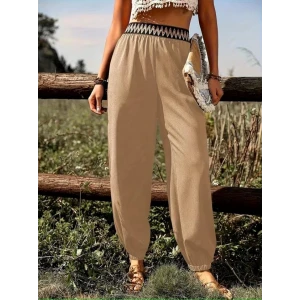 Kadın Yüksek Bel Beli Lastikli Dökümlü Ve Beli Şeritli Pera Pantolon