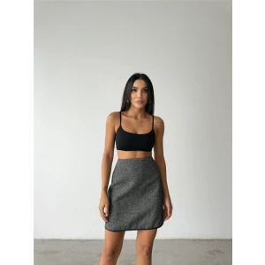 Kaşe Kısa Etek - Siyah