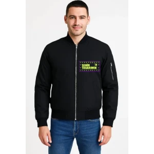 Ön Bomber Ceket - Siyah