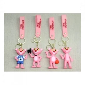 Pembe Panter Silikon Anahtarlık