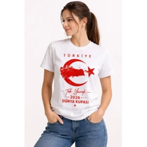 Türkiye Ay Yıldız 2026 Dünya Kupasi Taraftar Forma T-shirt - Beyaz