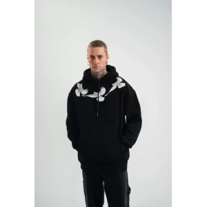 Unisex Uzun Kol Bisiklet Yaka Yıkamalı Sweatshirt - Siyah