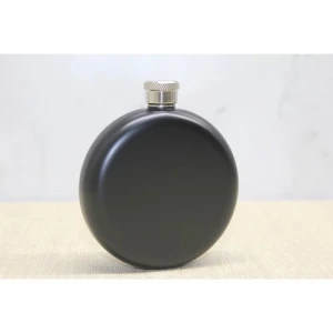 Yuvarlak Tekli Matara 5 Oz Siyah