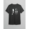 10 Kasım Atatürk Anma Günü Silüet Baskılı Oversize Bisiklet Yaka T-shirt - Siyah