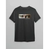 10 Kasım Atatürkü Anma Günü Baskılı Oversize Bisiklet Yaka T-shirt - Siyah