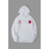10 Kasıma Özel Üç İplik Kapşonlu Baskılı Sweatshirt - Beyaz