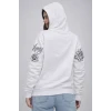 3 İplik Pamuklu Kapüşonlu Baskılı Sweatshirt Hoodie - Beyaz