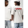 30 Ağustos Zafer Bayramı Ön Arka Baskılı Oversize Bisiklet Yaka T-shirt - Beyaz