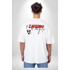 30 Ağustos Zafer Bayramı Ön Arka Baskılı Oversize Bisiklet Yaka T-shirt - Beyaz