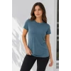 3’lü Kısa Kollu Bisiklet Yaka Basic Slim Fit T-shirt -petrol Mavisi  - Bej - Mavi