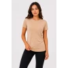 3’lü Kısa Kollu Bisiklet Yaka Basic Slim Fit T-shirt - Pudra Pembe - Mor - Bej