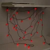 5m 28 LED Mini Top Işık Kırmızı - Fişli, Siyah Kablo
