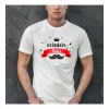 Babalar Günü Hediye Baba Temalı Baskılı Oversize Bisiklet Yaka T-shirt - Beyaz