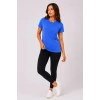 Basic Bisiklet Yaka Yazlık Slim Fit T-shirt - Mavi - Hardal Sarısı