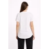 Basic T-shirt Kısa Kol Bisiklet Yaka Oval Kesim Tişört - Beyaz