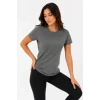 Basic Tişört Bisiklet Yaka Kısa Kol Günlük Yazlık Slim Fit T-shirt - Antrasit