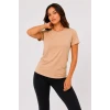 Basic Tişört Bisiklet Yaka Kısa Kol Günlük Yazlık Slim Fit T-shirt - Bej