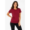 Basic Tişört Bisiklet Yaka Kısa Kol Günlük Yazlık Slim Fit T-shirt - Bordo