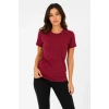 Basic Tişört Bisiklet Yaka Kısa Kol Günlük Yazlık Slim Fit T-shirt - Bordo