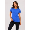 Basic Tişört Bisiklet Yaka Kısa Kol Günlük Yazlık Slim Fit T-shirt - Mavi