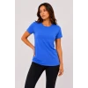 Basic Tişört Bisiklet Yaka Kısa Kol Günlük Yazlık Slim Fit T-shirt - Mavi