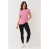 Basic Tişört Bisiklet Yaka Kısa Kol Günlük Yazlık Slim Fit T-shirt - Pembe