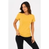 Basic Tişört Bisiklet Yaka Kısa Kol Günlük Yazlık Slim Fit T-shirt - Sarı