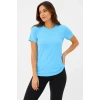 Basic Tişört Bisiklet Yaka Kısa Kol Günlük Yazlık Slim Fit T-shirt - Turkuaz