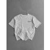 Baskılı Oversize Bisiklet Yaka T-shirt - Beyaz