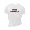 Baskılı Oversize Bisiklet Yaka T-shirt - Beyaz
