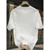 Baskılı Oversize Bisiklet Yaka T-shirt - Beyaz