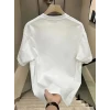 Baskılı Oversize Bisiklet Yaka T-shirt - Beyaz