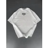 Baskılı Oversize Bisiklet Yaka T-shirt - Beyaz