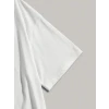 Baskılı Oversize Bisiklet Yaka T-shirt - Beyaz