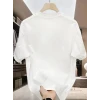 Baskılı Oversize Bisiklet Yaka T-shirt - Beyaz