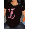 Baskılı Oversize Bisiklet Yaka T-shirt - Beyaz