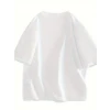 Baskılı Oversize Bisiklet Yaka T-shirt - Beyaz