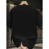 Baskılı Oversize Bisiklet Yaka T-shirt - Siyah
