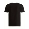 Baskılı Oversize Bisiklet Yaka T-shirt - Siyah