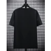 Baskılı Oversize Bisiklet Yaka T-shirt - Siyah
