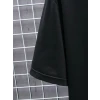Baskılı Oversize Bisiklet Yaka T-shirt - Siyah